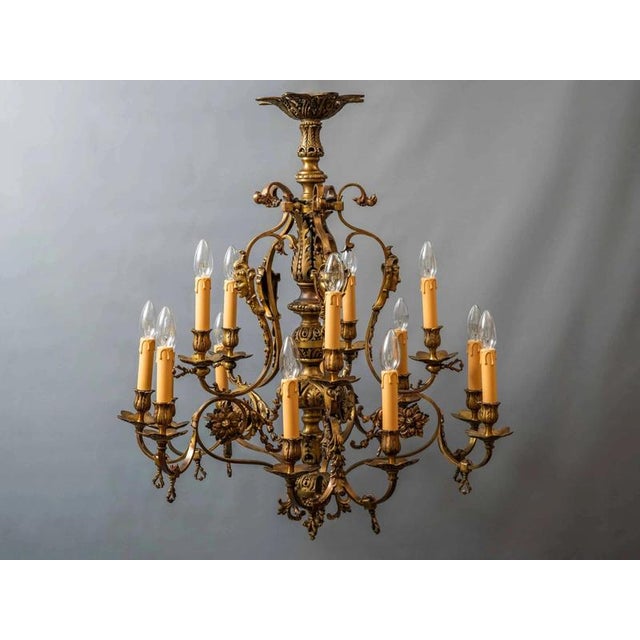Antique Chandelier with Fifteen Bulbs For Sale - Image 6 of 18