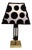 Vintage Square Bimetallic Table Lamp with Fabric Shade, 1980s For Sale