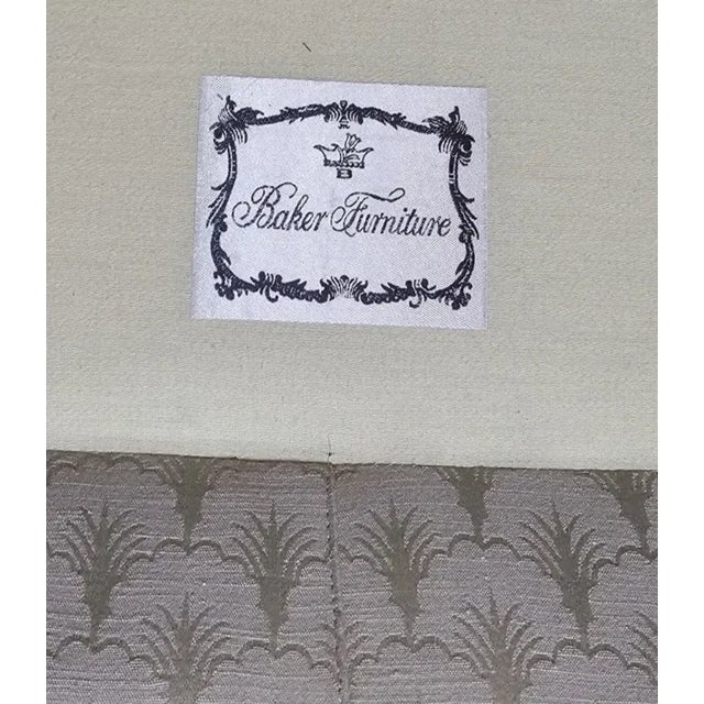 Textile Late 20th Century Baker Furniture Sofa Settee Two Cushions Upholstered in Designer Fabric High End For Sale - Image 7 of 8