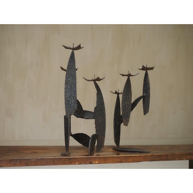 Vintage Sculptural Brutalist Candleholders, 1960, Set of 2 For Sale - Image 4 of 11