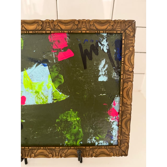 2020s Abstract Original Painting in Antique Frame For Sale - Image 5 of 7