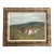 1940’s Original Folk Art Dogs Running Through Field Landscape Painting For Sale