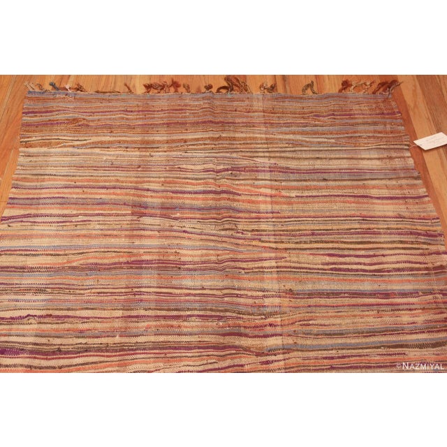 Textile Nazmiyal Collection Striped Vintage Moroccan Tribal Kilim Rug For Sale - Image 7 of 7