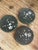 Vintage Collection of Stone Asian Style Coasters With Floral Accents- Set of 3 For Sale - Image 4 of 6