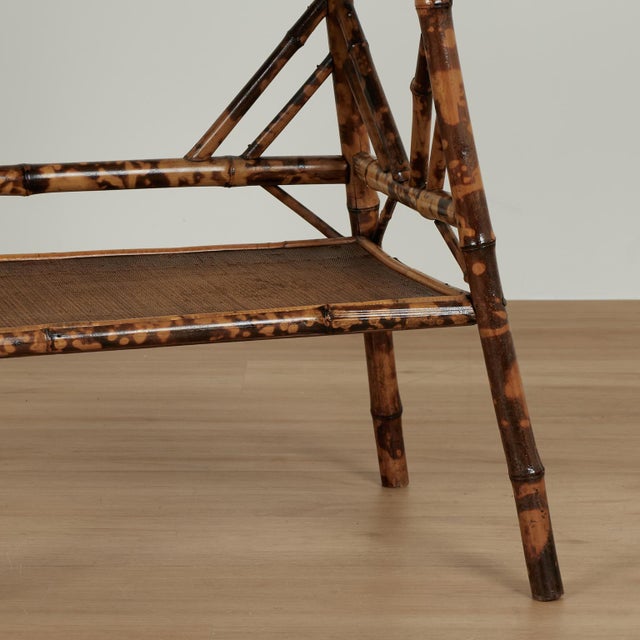 Antique English Bamboo and Grasscloth Table With a Bird Top For Sale - Image 17 of 17
