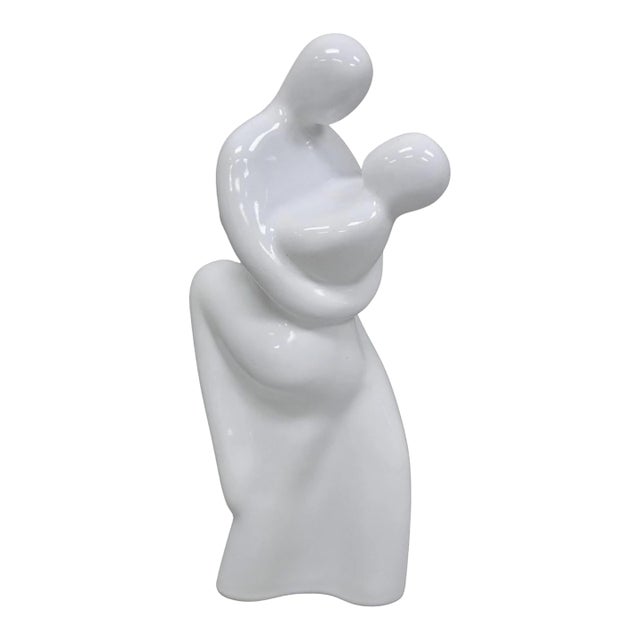 Vintage Royal Haeger Couple Dancing White Art Deco 1993 Ceramic Sculpture For Sale