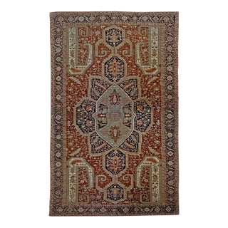 Turkish Serapi Wool 16X25 Rust, Black & Tan Handmade Area Rug #1141351 For Sale