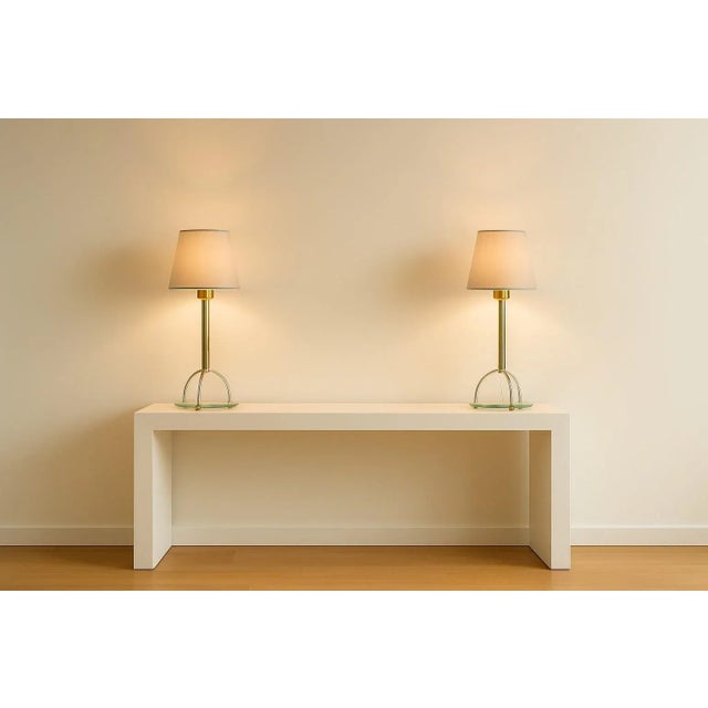 A striking pair of neo art deco table lamps, designed by award-winning contemporary swedish designer ehlén johansson and...