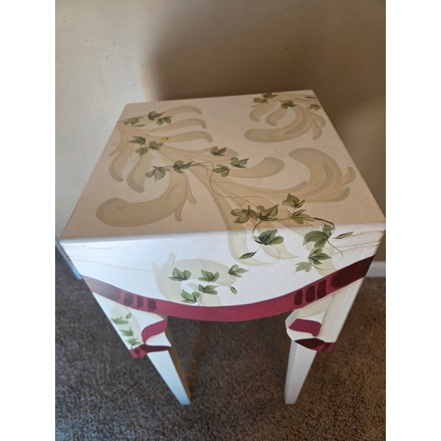 Late 20th Century Trompe L’oeil Faux Draped Wood Side Table For Sale In Indianapolis - Image 6 of 11