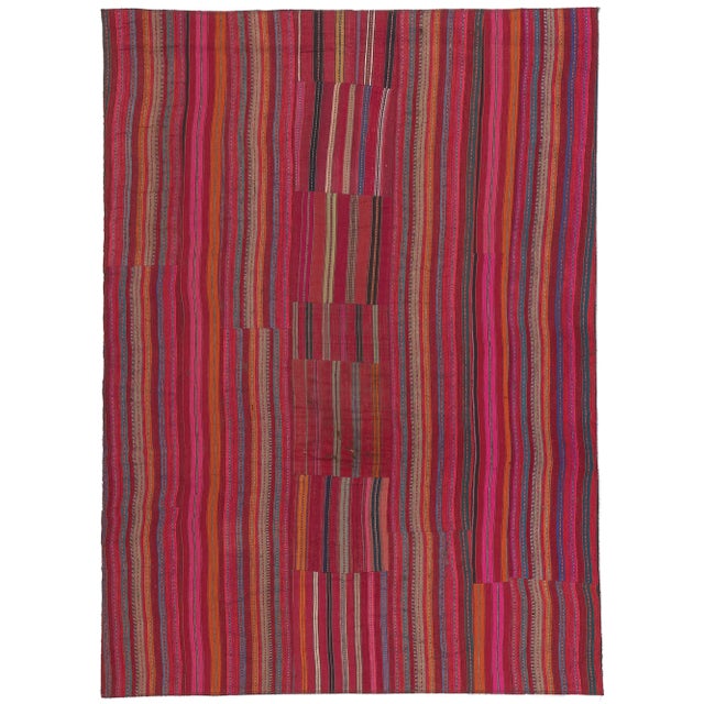 Rustic Vintage Turkish Striped Kilim Rug - 05'05 X 07'06 For Sale - Image 11 of 11
