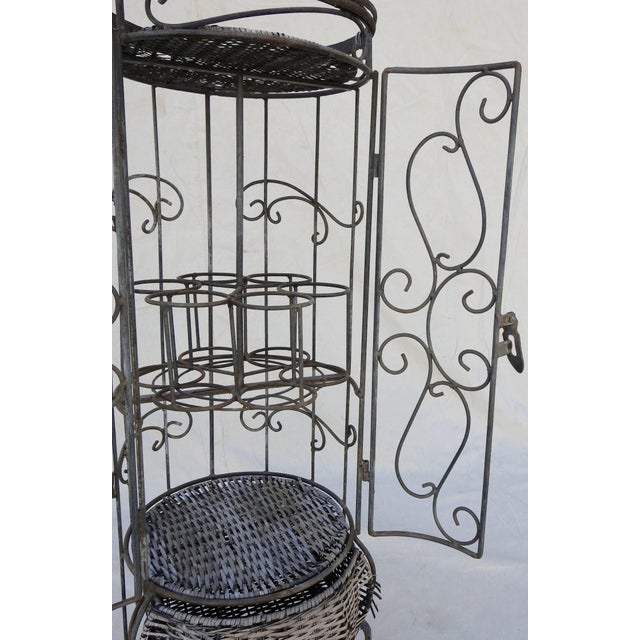 Mid-Century Iron and Wicker Wine Rack For Sale - Image 12 of 13