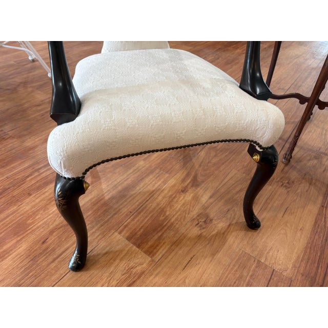 Wood Baker Queen Anne Armchair With Gold Crown Crest - Stately Homes Collection For Sale - Image 7 of 7