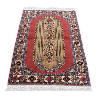 1950s Turkish Red Natural Wool Rug For Sale