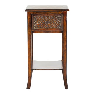 End Table With Storage Drawer in Dark Brown For Sale