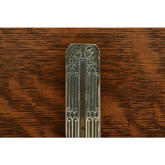 Metal Heintz Arts & Crafts Sterling Silver on Bronze Letter Opener For Sale - Image 7 of 11