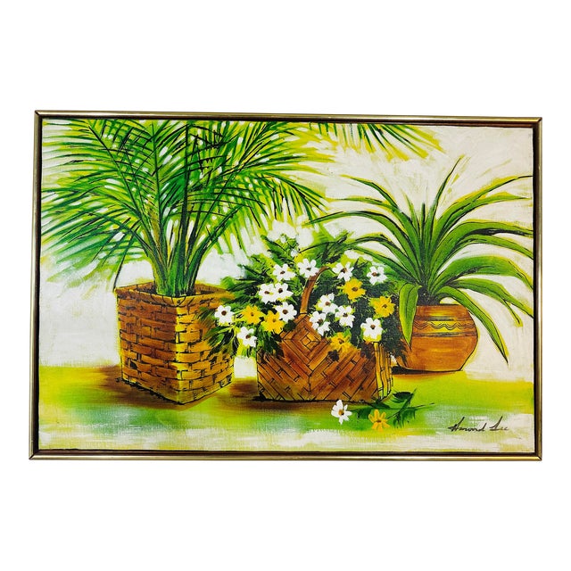 Large Vintage Oil on Canvas Painting For Sale