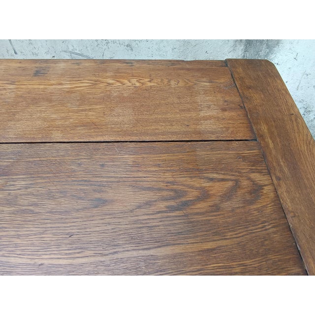 Rustic Oak Farmhouse Table For Sale - Image 10 of 18
