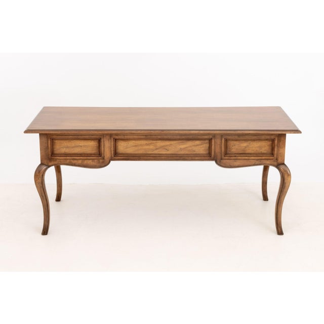 Brown Baker Furniture French Provincial Style Walnut Desk For Sale - Image 8 of 9