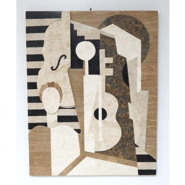 Monumental Marquis Collection Beverly Hills Tessellated Stone Cubist Relief Sculpture Command your space with this...