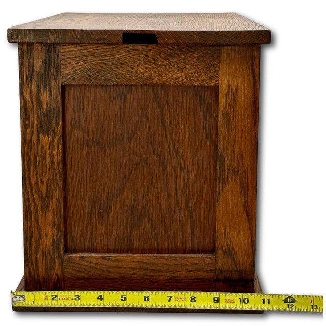 Unusual Antique American Solid Oak Table - Desk Top "Roll Front" Organizer & File Cabinet Circa 1900 For Sale - Image 17 of 18