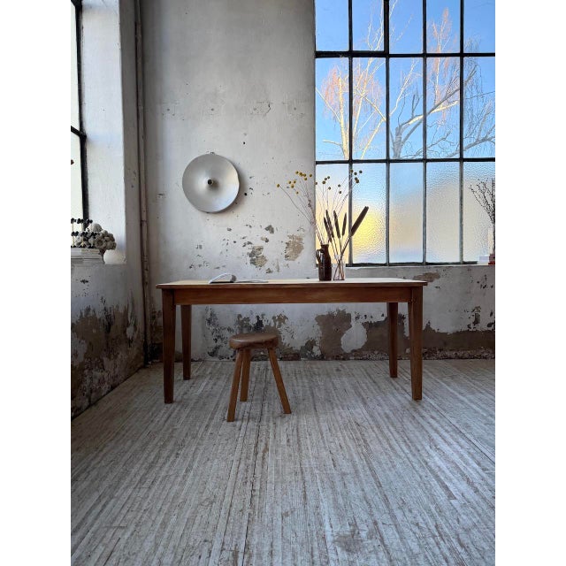 Pine and Oak Farmhouse Table, 1950s For Sale - Image 3 of 18