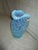 Glass Antique Fenton Daisy and Fern Opalescent Blue Art Glass Pitcher For Sale - Image 7 of 10