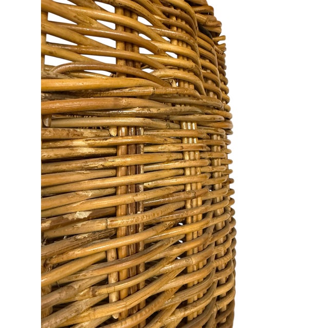 Brown Large Woven Wicker Handeled Baskets- A Pair For Sale - Image 8 of 9