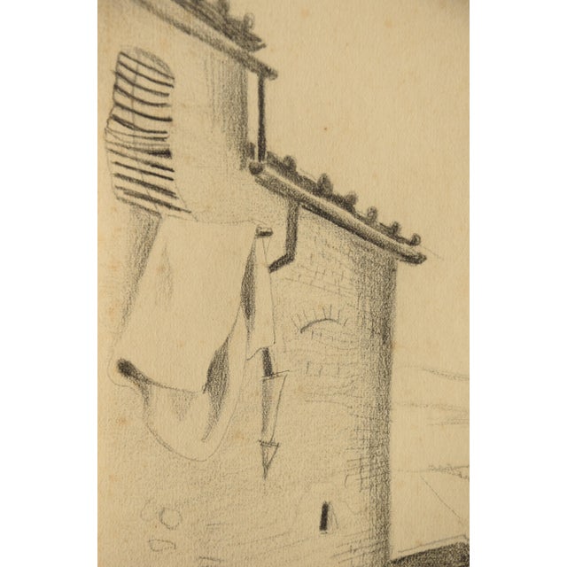 Black Richard Seewald, Mother & Child (San Gimignano, Tuscany), 1920s, Pencil and Handmade Paper, Framed For Sale - Image 8 of 12