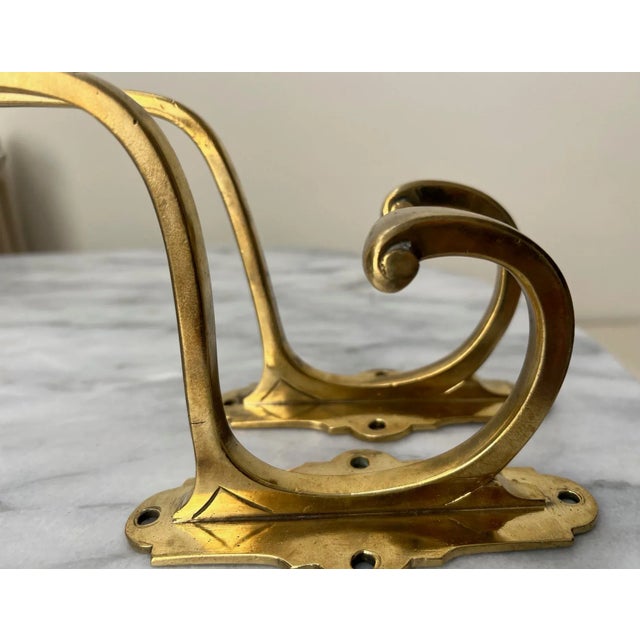 1930s French Brass Coat and Hat Hooks, C. 1930's- Set of 2 For Sale - Image 5 of 10