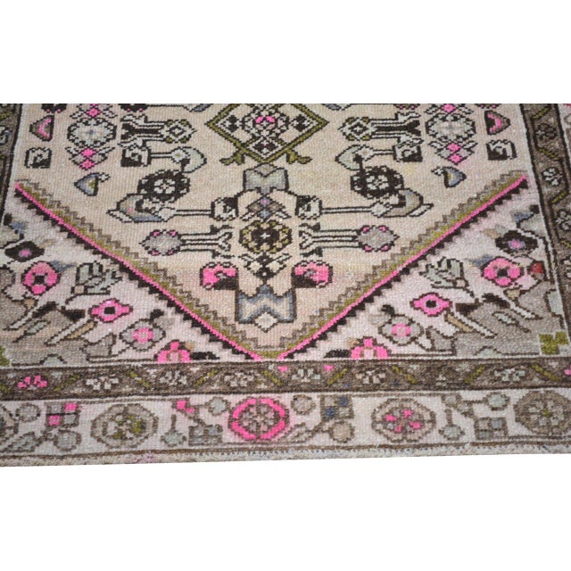 1950s Vintage Turkish Hand Knotted Wool Rug, 2'9''x12'4'' For Sale - Image 5 of 5