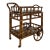 Vintage Bamboo Bar Cart With Glass Shelf & Removable Tray For Sale