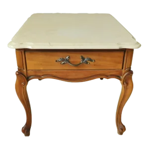 Mid 20th Century American of Martinsville Solid Wood Marble Top Table