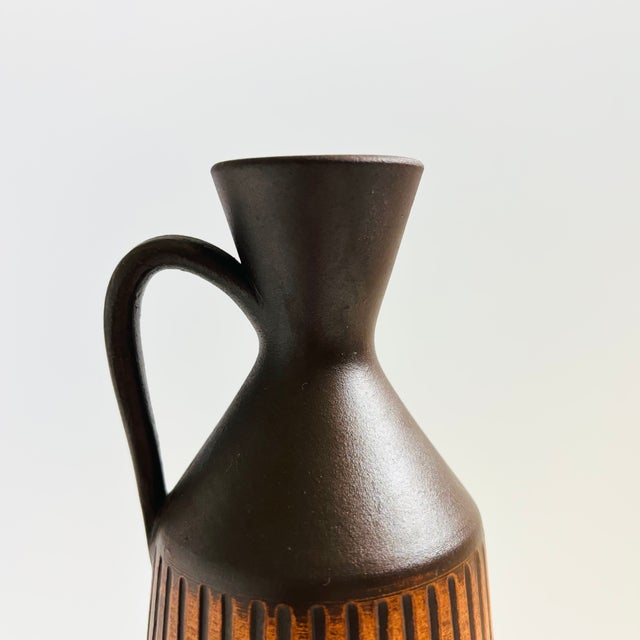 Mid Century Carved German Pottery Vase - H. Spycher Ostermundigen For Sale - Image 4 of 10
