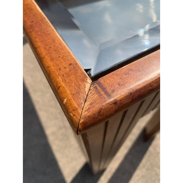 1970s Mid Century American of Martinsville Fluted Smoked Mirror Console Table For Sale - Image 5 of 7
