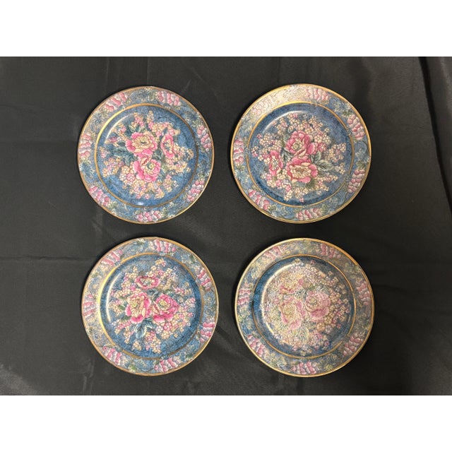 Metal Vintage Chinese Cloisonné Decorative Wall Plate – Sold Individually, C. 1980s For Sale - Image 7 of 8