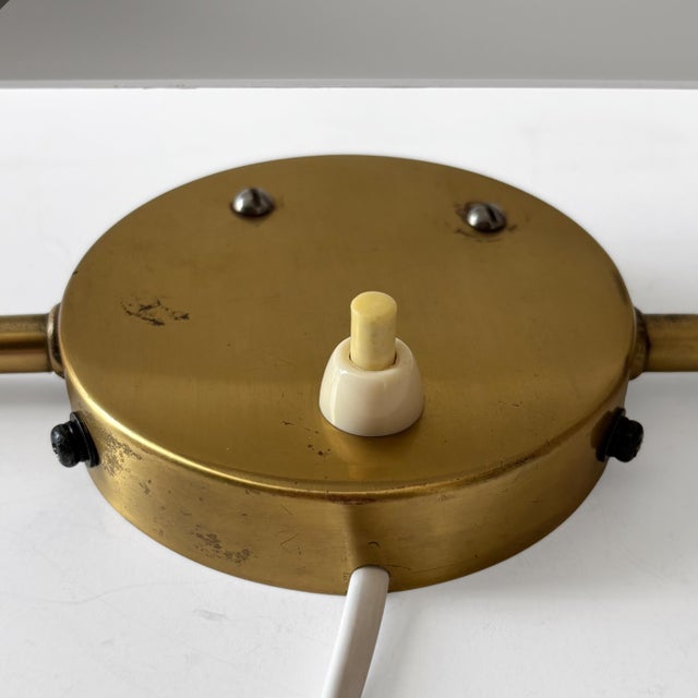 Vintage Wall Lamp in Brass and Steel by Bertil Brisborg for Nordiska Kompaniet, Sweden, 1950s For Sale - Image 9 of 12