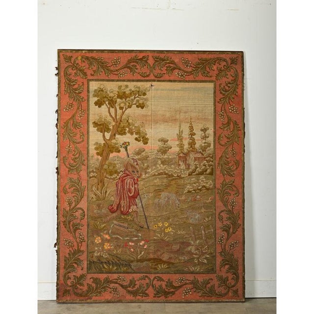 19th Century French 19th Century Large Fox Tapestry on Frame For Sale - Image 5 of 12