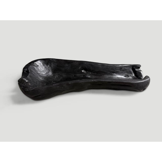 Andrianna Shamaris Sculptural Charred Teak Wood Vessel For Sale - Image 15 of 18