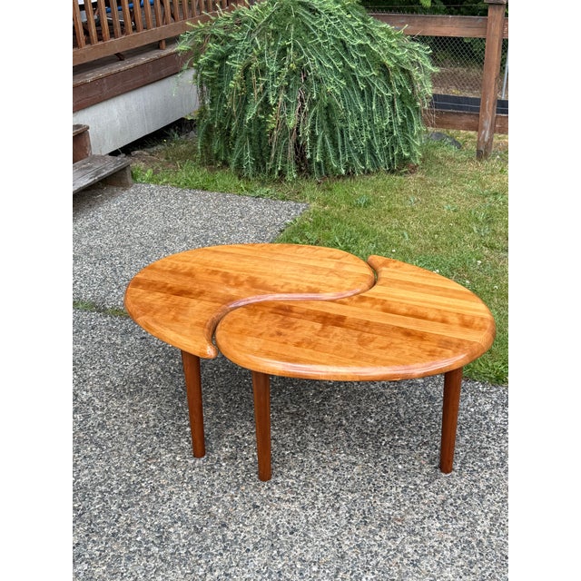 Wood Danish Modern Yin Yang Teak Coffee Tables - A Pair For Sale - Image 7 of 11