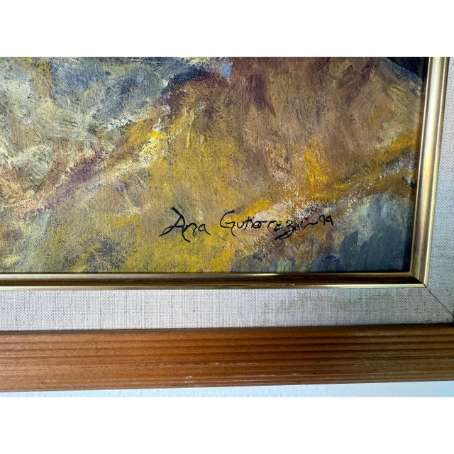 1990's Ana Gutierrez Impressionist Landscape Painting, Framed For Sale - Image 9 of 12