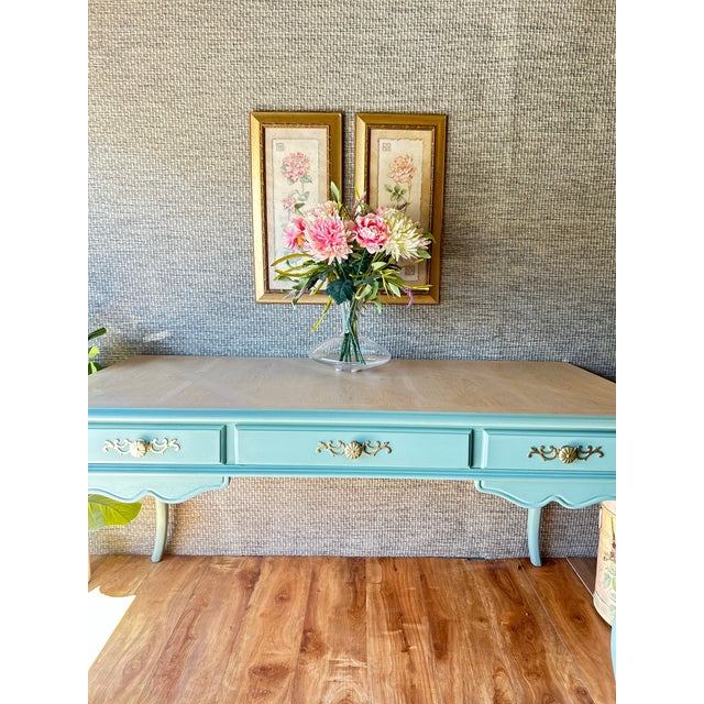 Elevate your space with this stunning French Provincial style console table and writing desk, beautifully refinished in a...