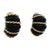 A captivating expression of 1960s glamour, these sculptural estate earrings pair richly saturated blue agate with warm 14...