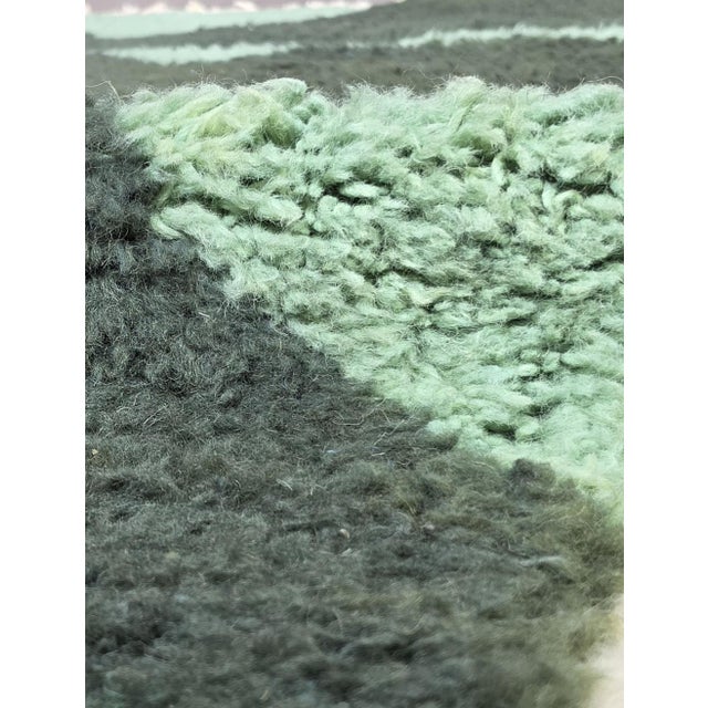 Green Contemporary Moroccan Wool Rug - 9.8 X 8 Ft For Sale In Cleveland - Image 6 of 6