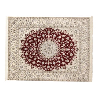Middle Eastern Hand-Knotted Rug in Silk For Sale