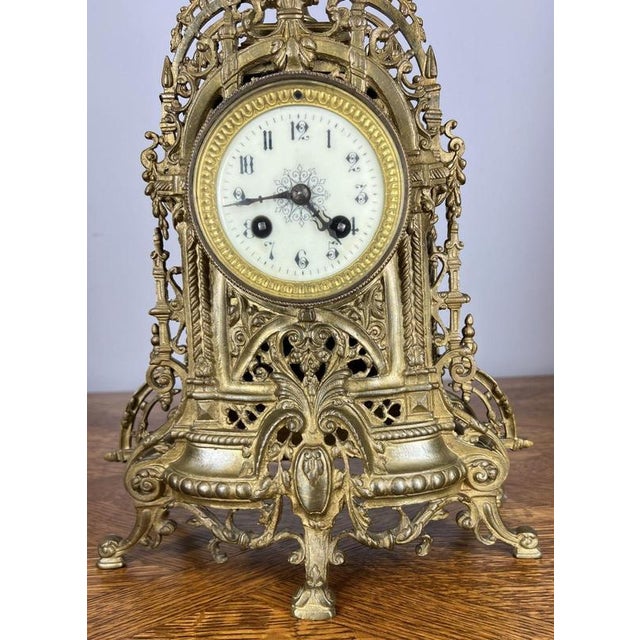 Vintage French Style Architectural Brass Garniture Set, Set of 3 For Sale - Image 6 of 17