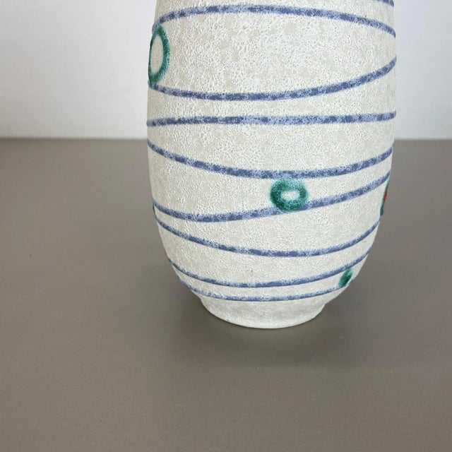 Colorful Fat Lava Stripe & Dots Pottery Vase from Jasba Ceramics, Germany, 1950s For Sale - Image 6 of 16