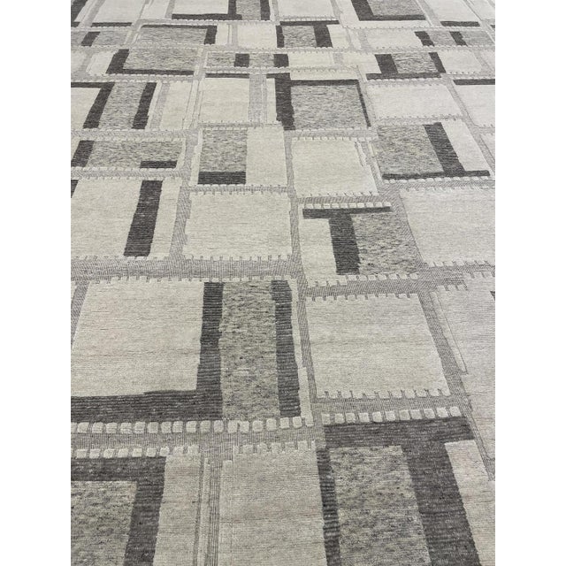 Hand Knotted Modern Rug. 09'01" X 11'10" For Sale - Image 4 of 4