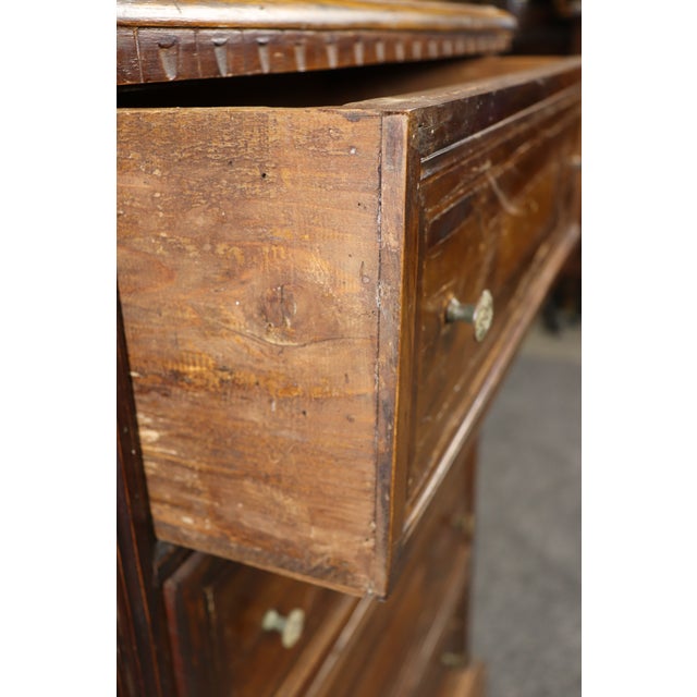 Late 19th Century Italian Provincial Walnut Four Drawer Chest Nightstand For Sale - Image 10 of 10