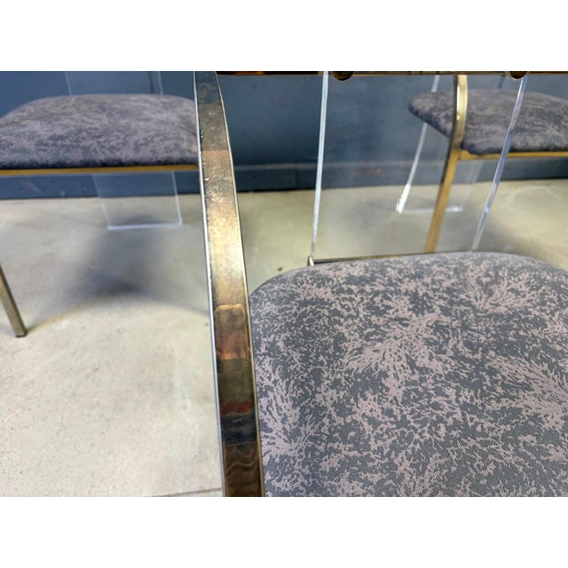Brass and Acrylic Dining Chairs by Belgochrom, 1970s, Set of 6 For Sale - Image 9 of 13