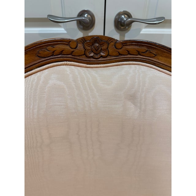 Wood Louis XV-Style Armchair in Peach Silk Upholstery For Sale - Image 7 of 7